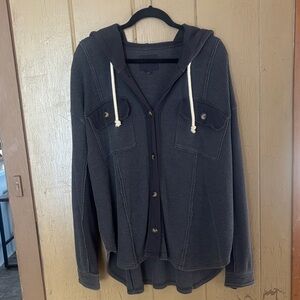 American Eagle Navy Blue Waffle Knit Shirt